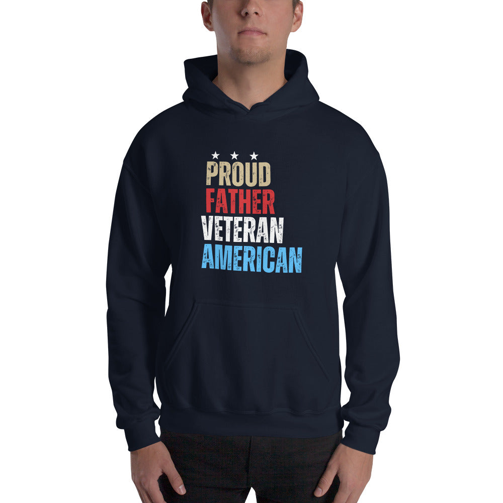 Proud Father Veteran American Hoodie